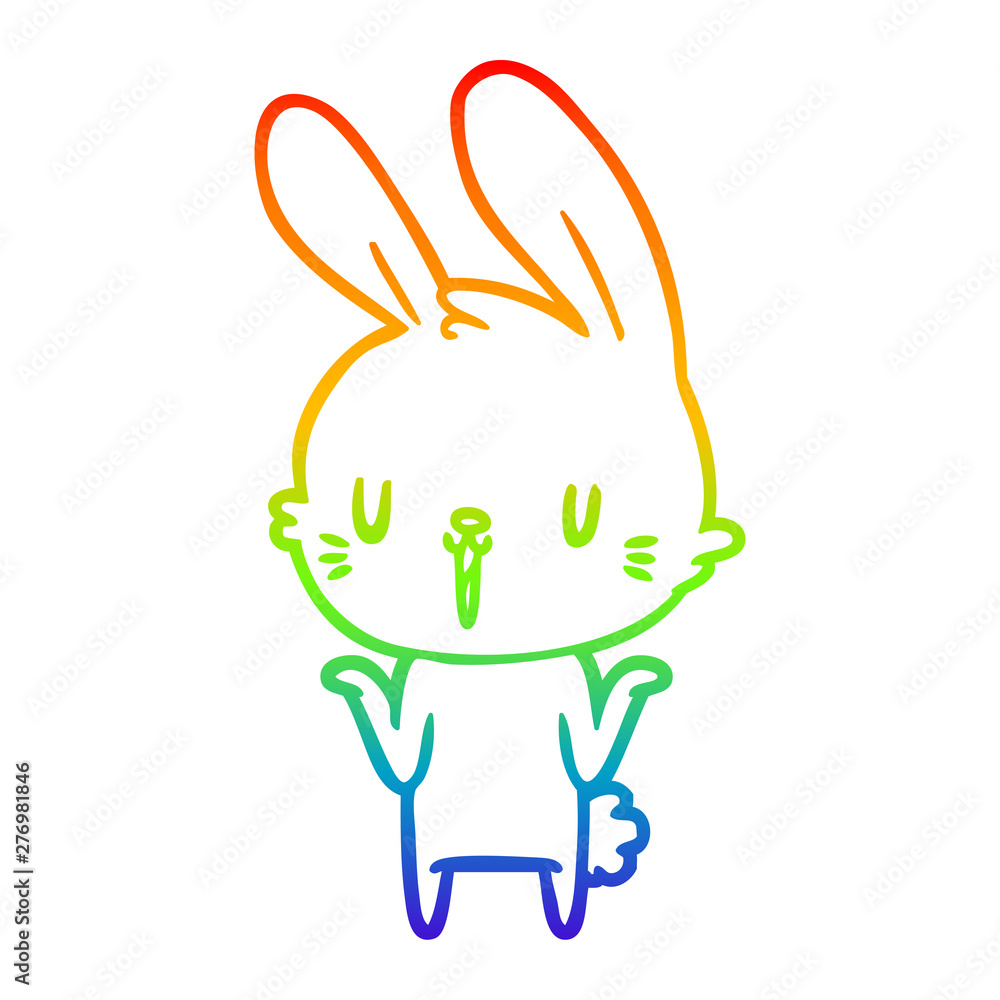 rainbow gradient line drawing cute cartoon rabbit rainbow gradient line drawing cute cartoon rabbit