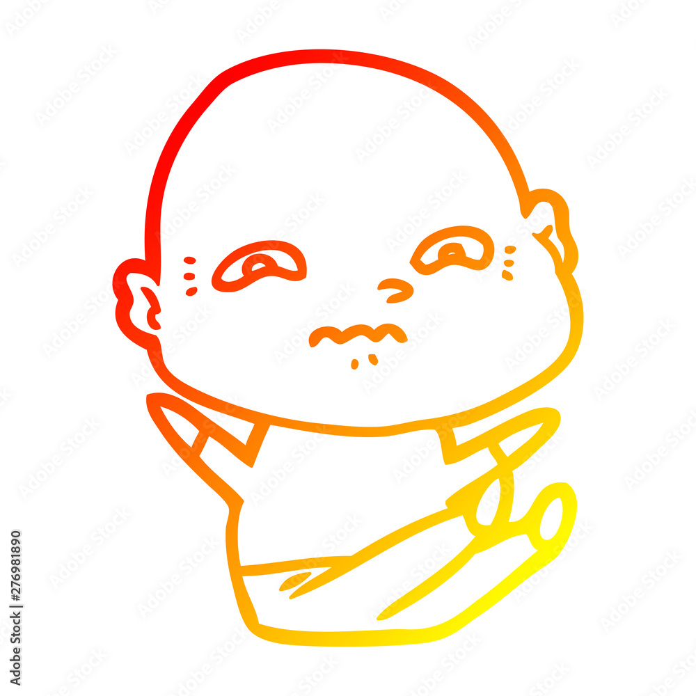 warm gradient line drawing cartoon nervous man warm gradient line drawing cartoon nervous man