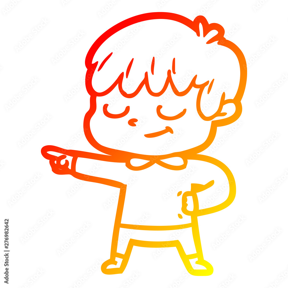 warm gradient line drawing cartoon happy boy warm gradient line drawing cartoon happy boy