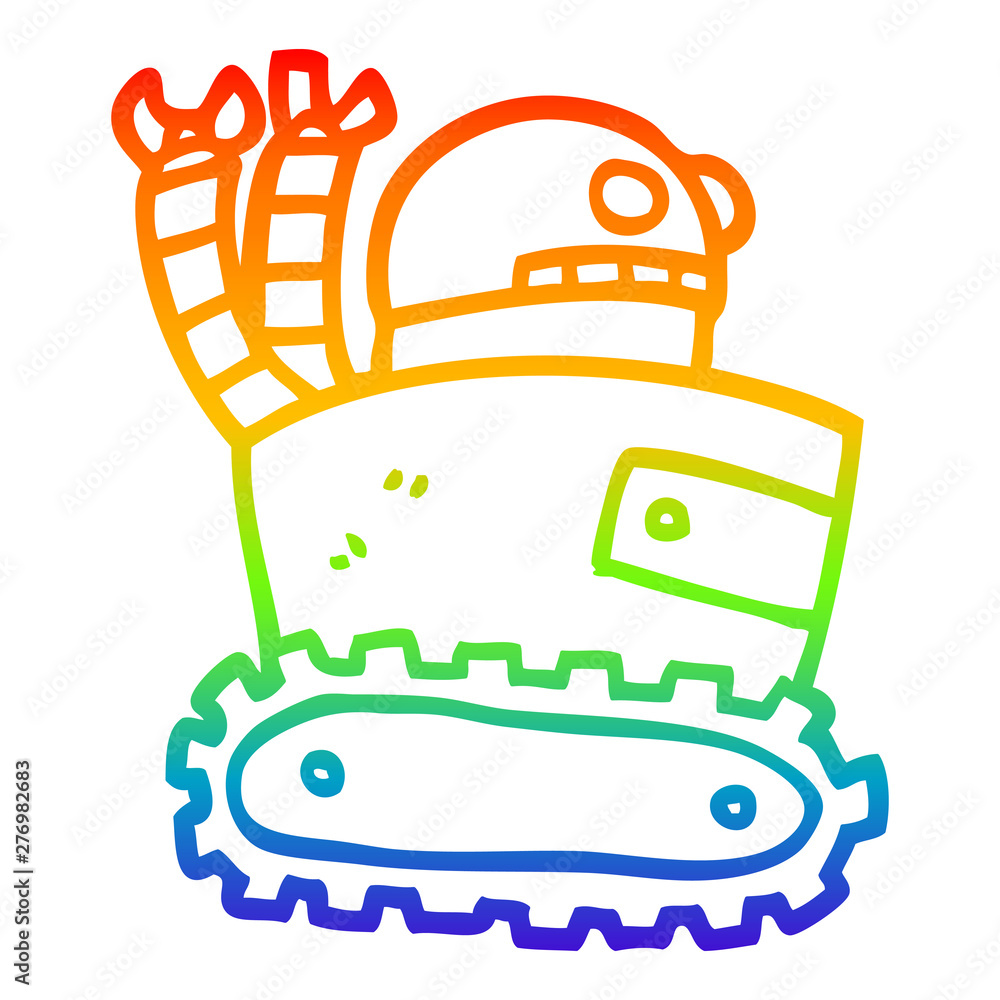 rainbow gradient line drawing cartoon robot rainbow gradient line drawing cartoon robot
