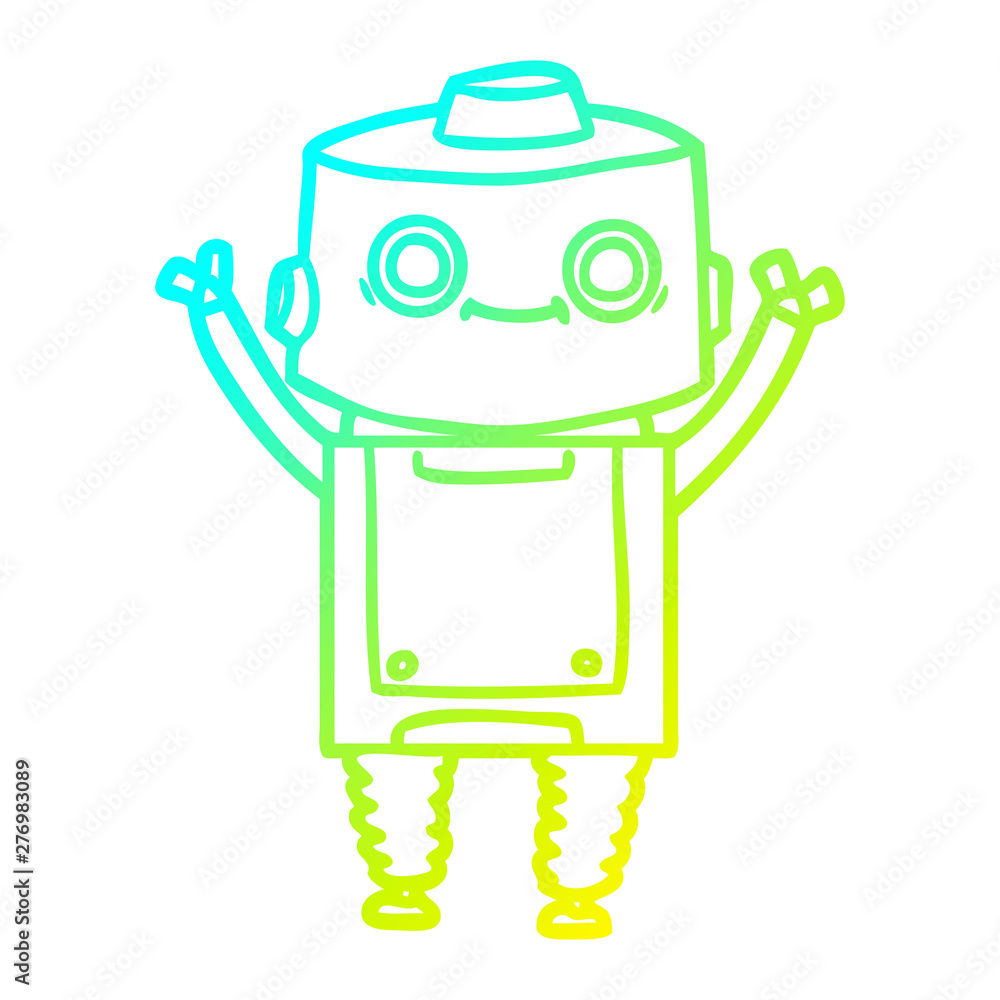 cold gradient line drawing cartoon robot cold gradient line drawing cartoon robot