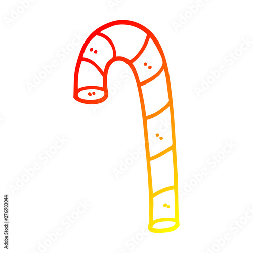 warm gradient line drawing cartoon xmas candy cane