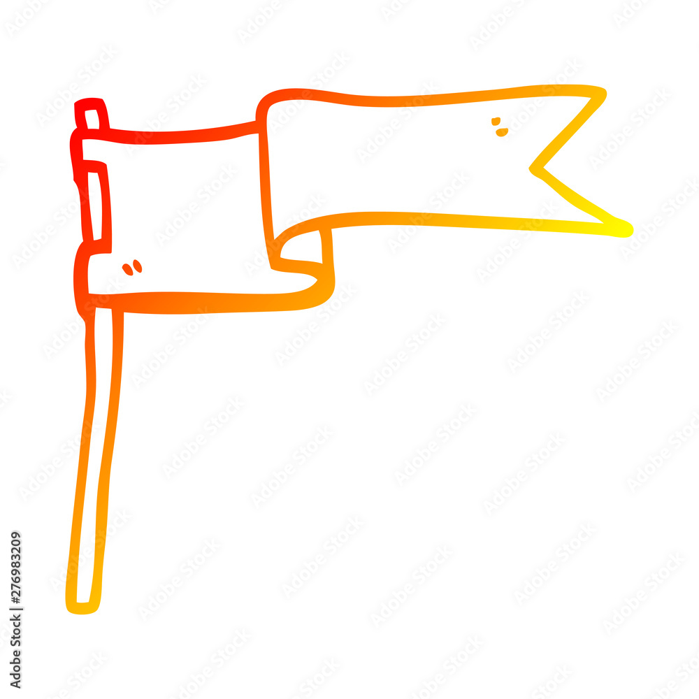 warm gradient line drawing cartoon flag waving in wind warm gradient line drawing cartoon flag waving in wind