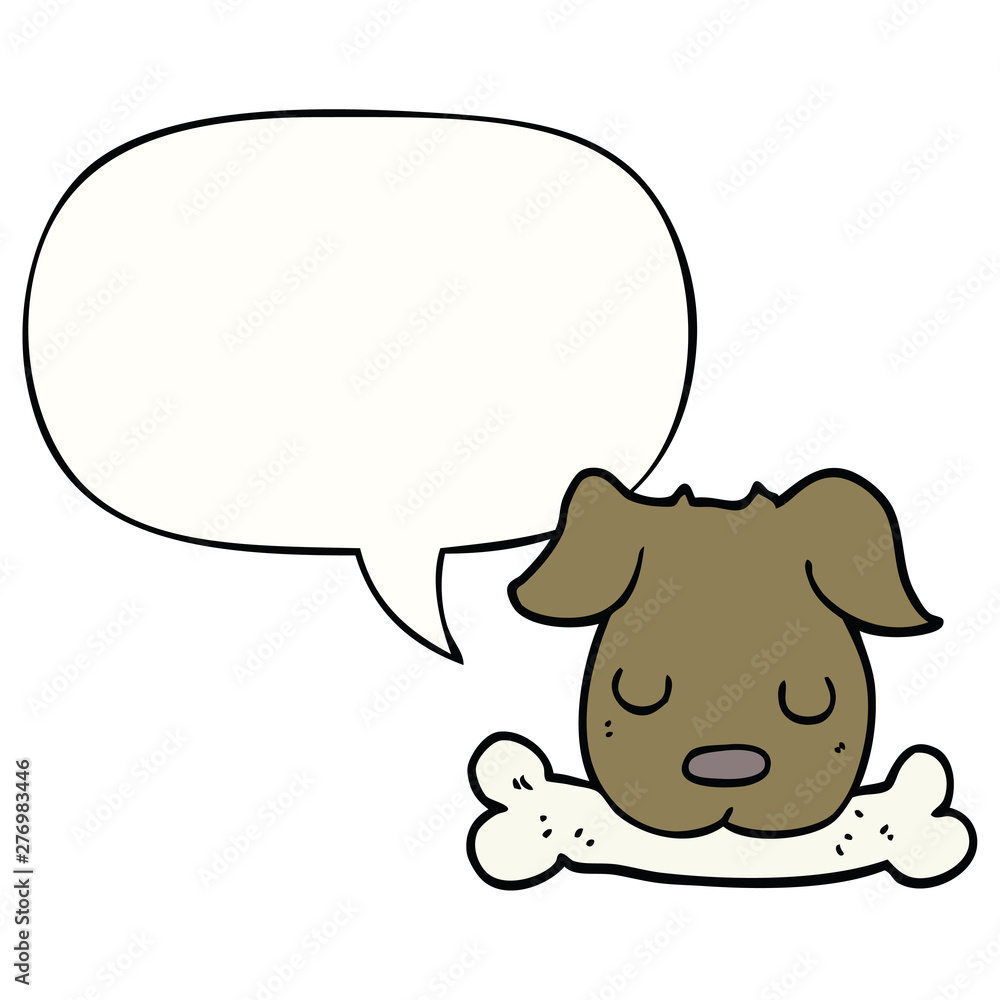 cartoon dog and bone and speech bubble cartoon dog and bone and speech bubble