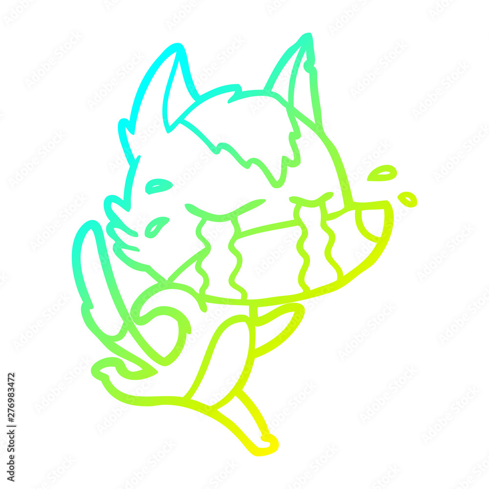 cold gradient line drawing cartoon crying wolf cold gradient line drawing cartoon crying wolf
