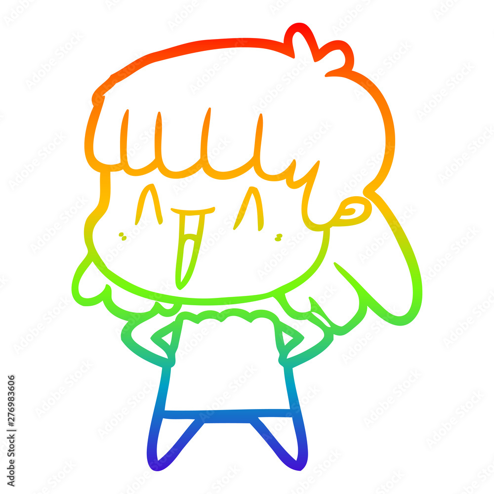 rainbow gradient line drawing cartoon woman rainbow gradient line drawing cartoon woman