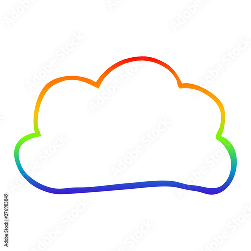 rainbow gradient line drawing cartoon weather cloud