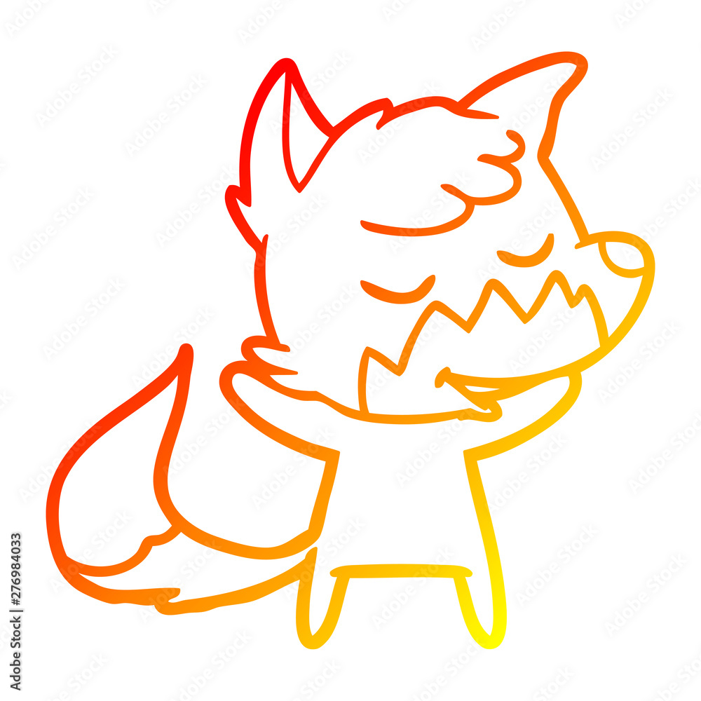 warm gradient line drawing friendly cartoon fox warm gradient line drawing friendly cartoon fox