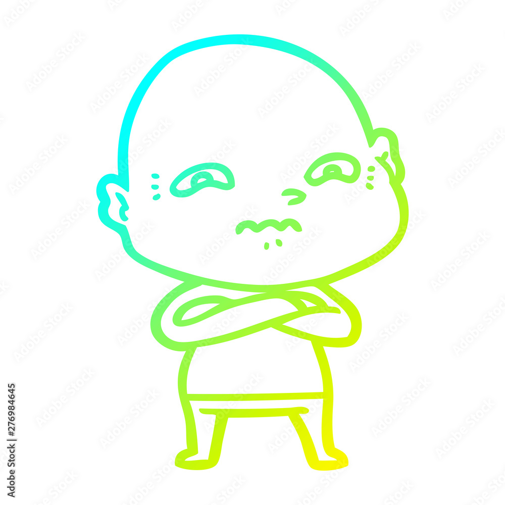 cold gradient line drawing cartoon nervous man cold gradient line drawing cartoon nervous man