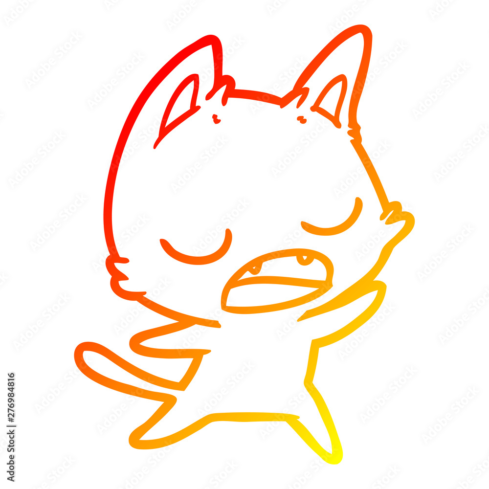 warm gradient line drawing talking cat cartoon warm gradient line drawing talking cat cartoon