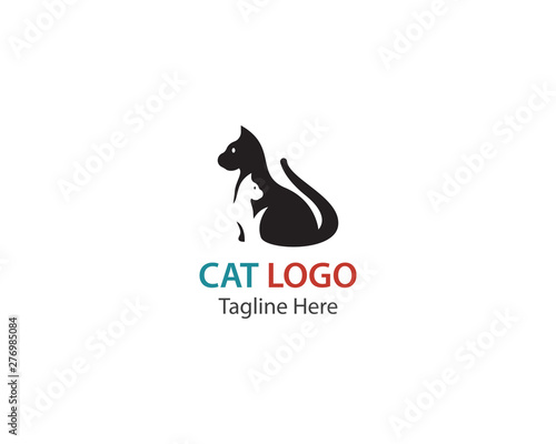 Cat logo design template vector illustration