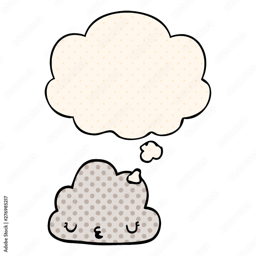 cute cartoon cloud and thought bubble in comic book style cute cartoon cloud and thought bubble in comic book style
