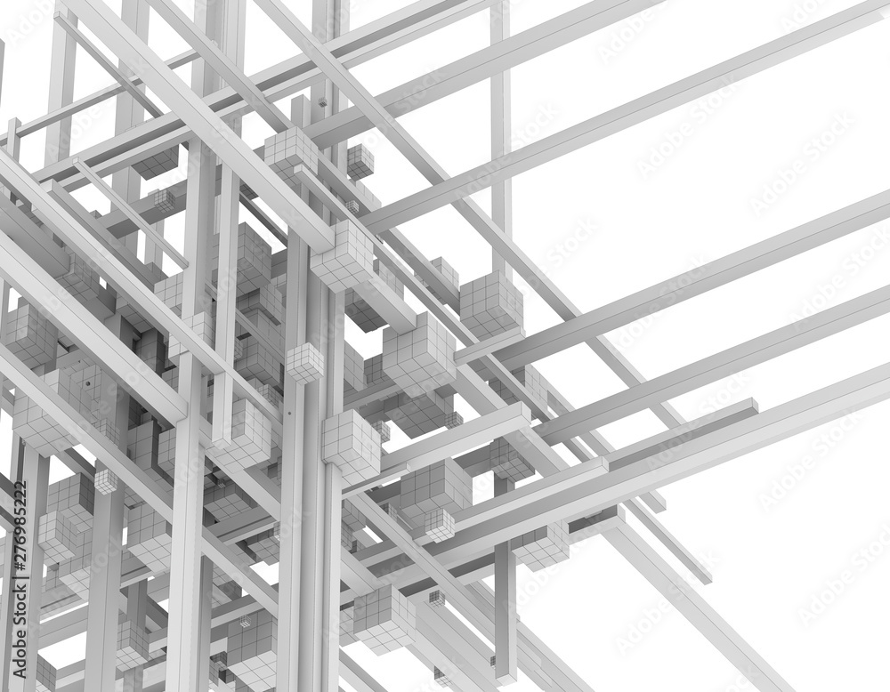 Fototapeta premium Building architecture, polygon