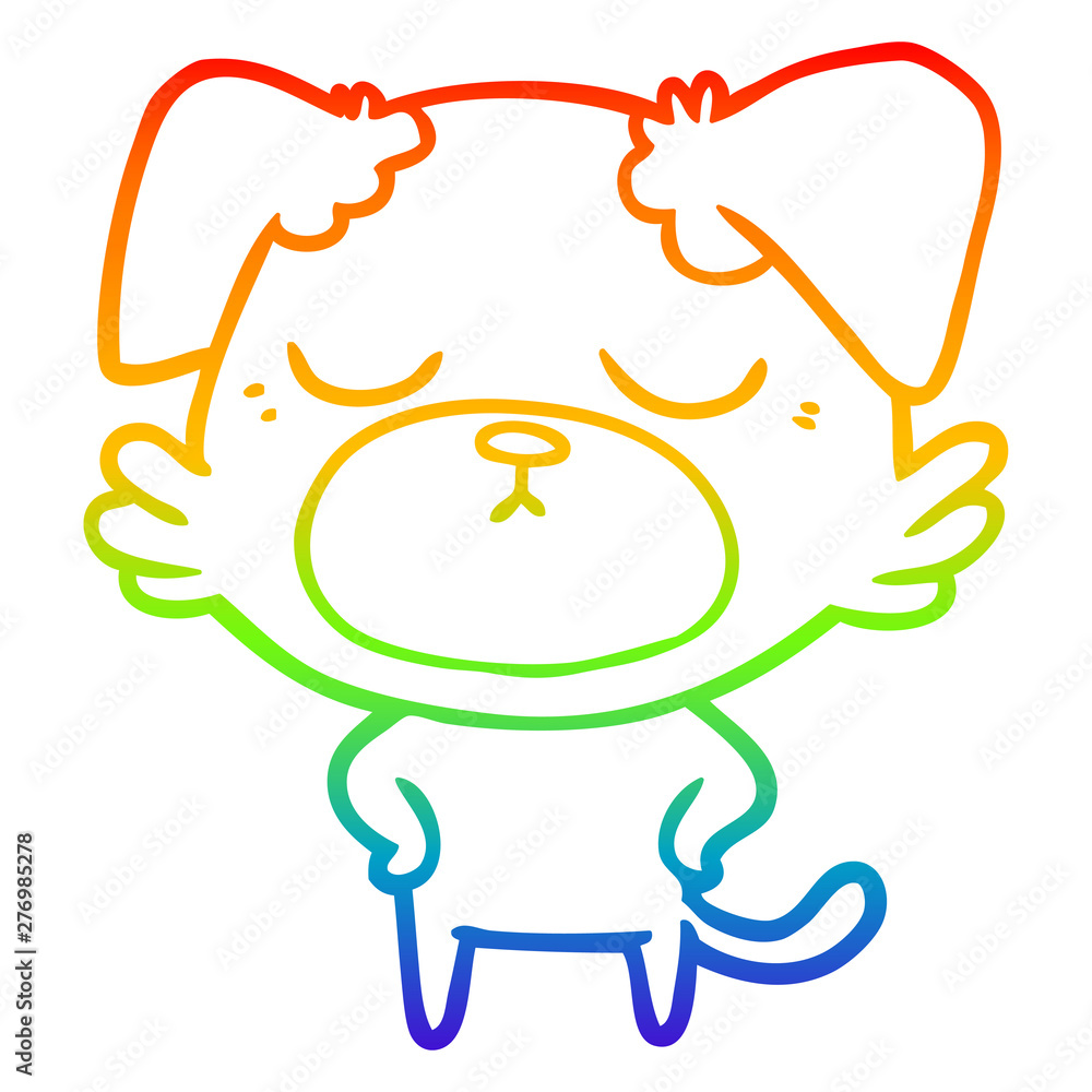 rainbow gradient line drawing cute cartoon dog rainbow gradient line drawing cute cartoon dog