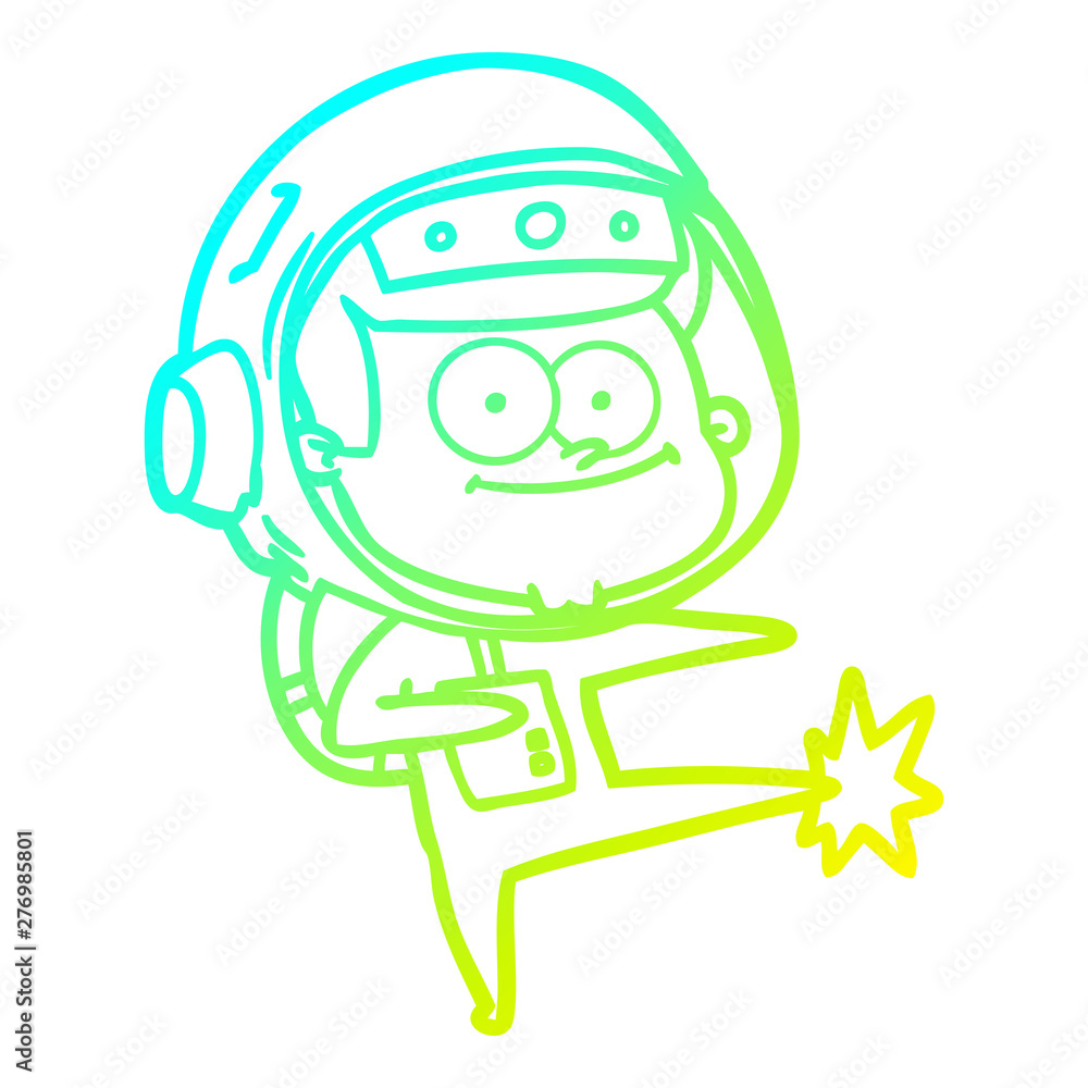 cold gradient line drawing happy astronaut cartoon cold gradient line drawing happy astronaut cartoon