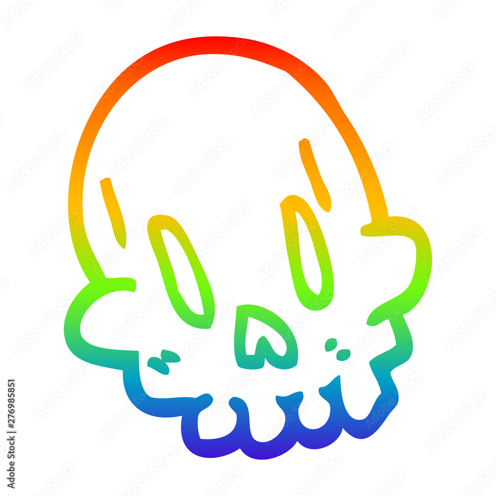 rainbow gradient line drawing cartoon funny skull rainbow gradient line drawing cartoon funny skull
