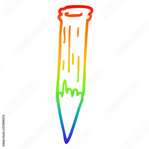 rainbow gradient line drawing cartoon wooden stake