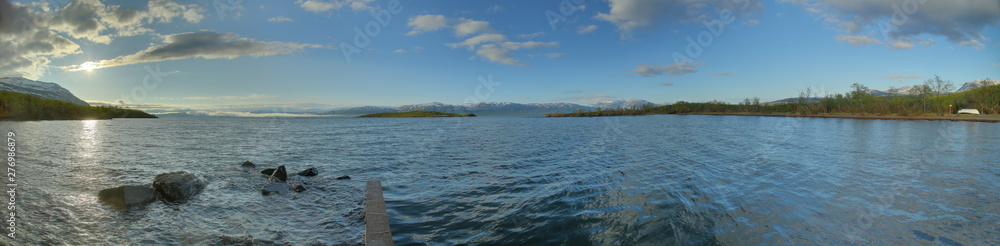 HDR Panorama of Lake Tornetrask at Abisko in Sweden