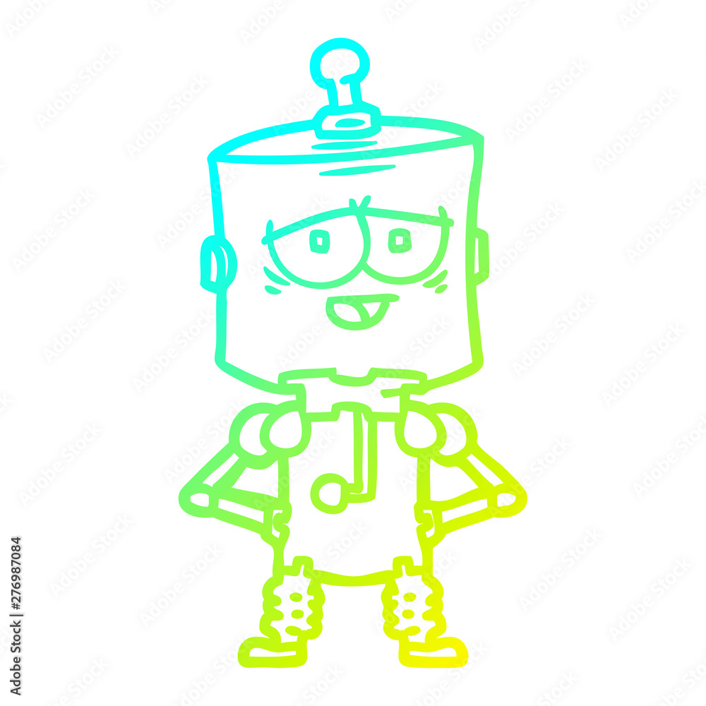 cold gradient line drawing cartoon robot cold gradient line drawing cartoon robot