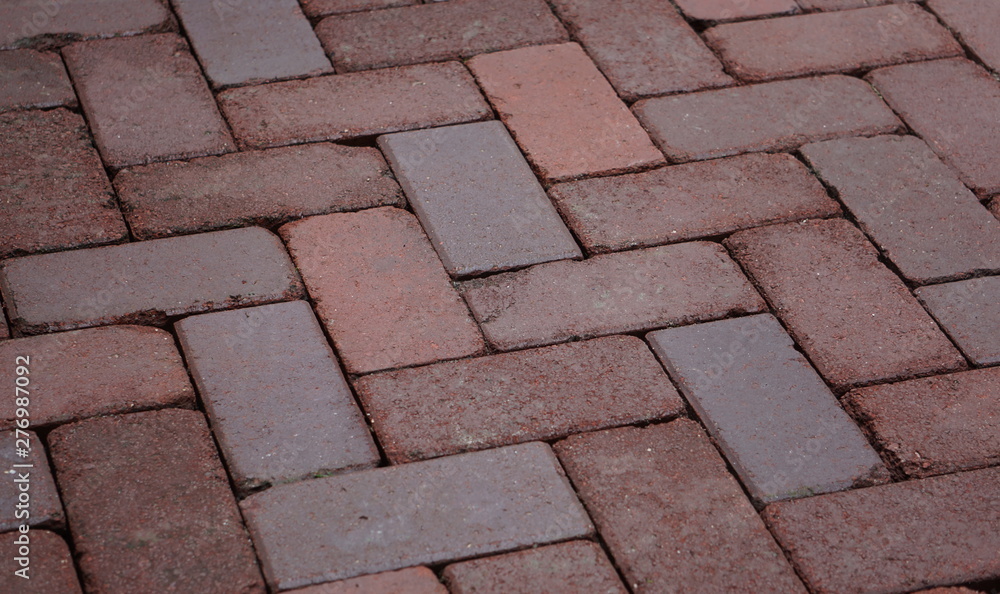 Brick pavers on a backyard patio Brick pavers on a backyard patio
