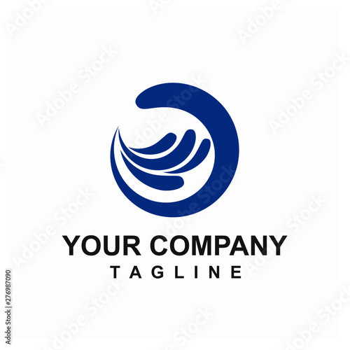 blue water wind aqua for water treatment and water company logo