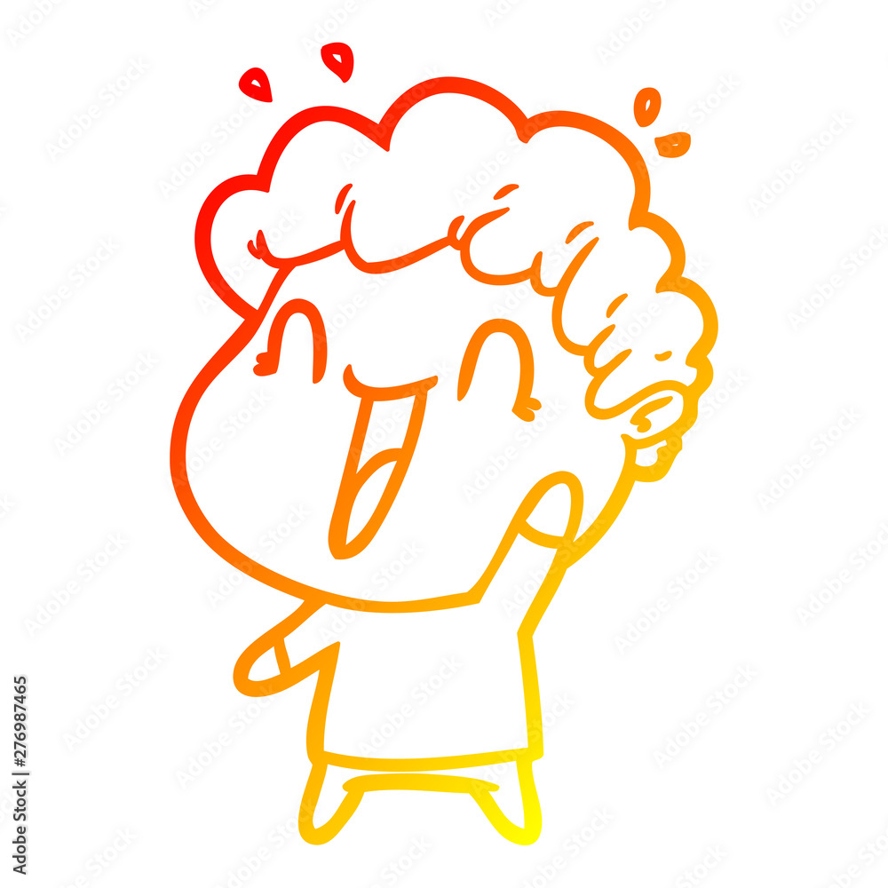 warm gradient line drawing cartoon happy man warm gradient line drawing cartoon happy man