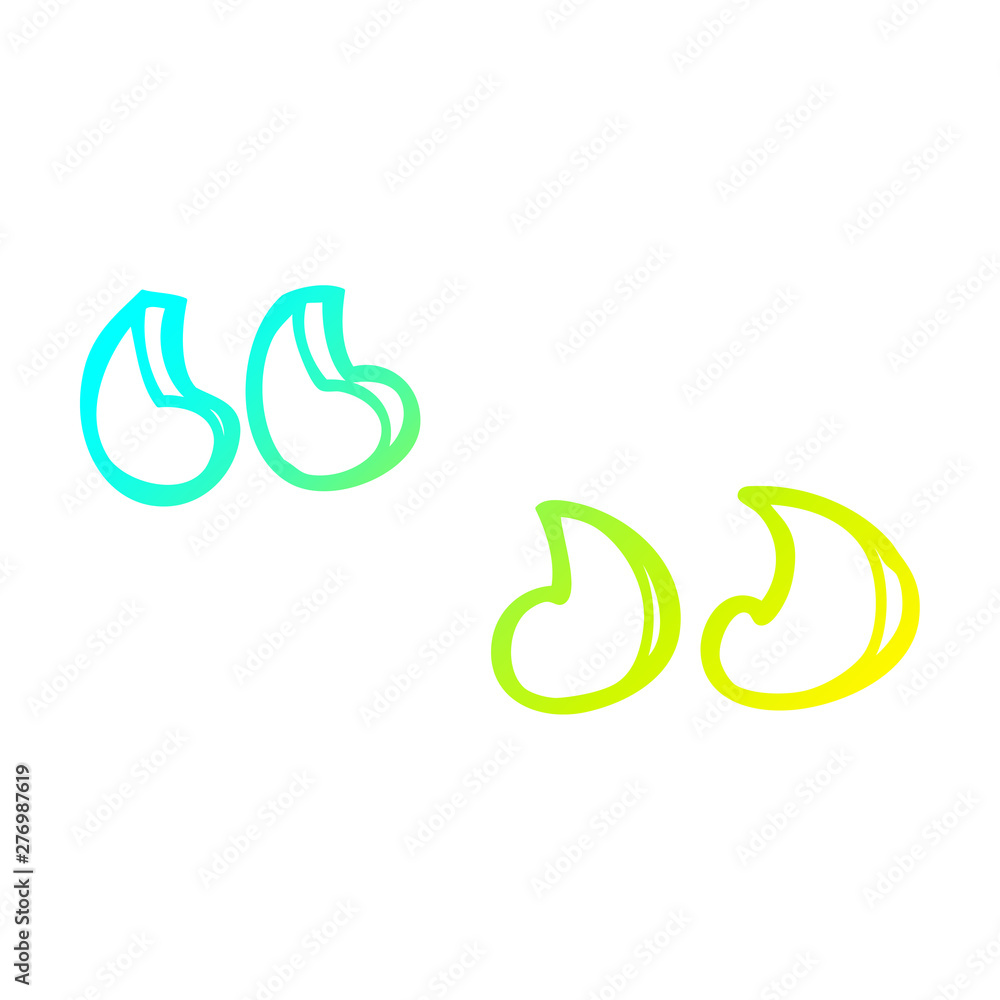 cold gradient line drawing cartoon quotation marks cold gradient line drawing cartoon quotation marks