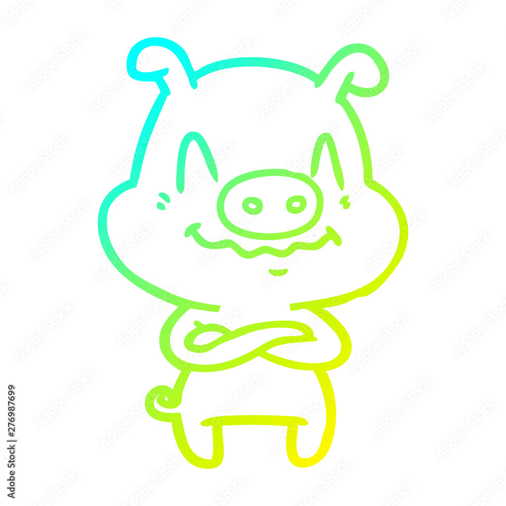 cold gradient line drawing nervous cartoon pig cold gradient line drawing nervous cartoon pig