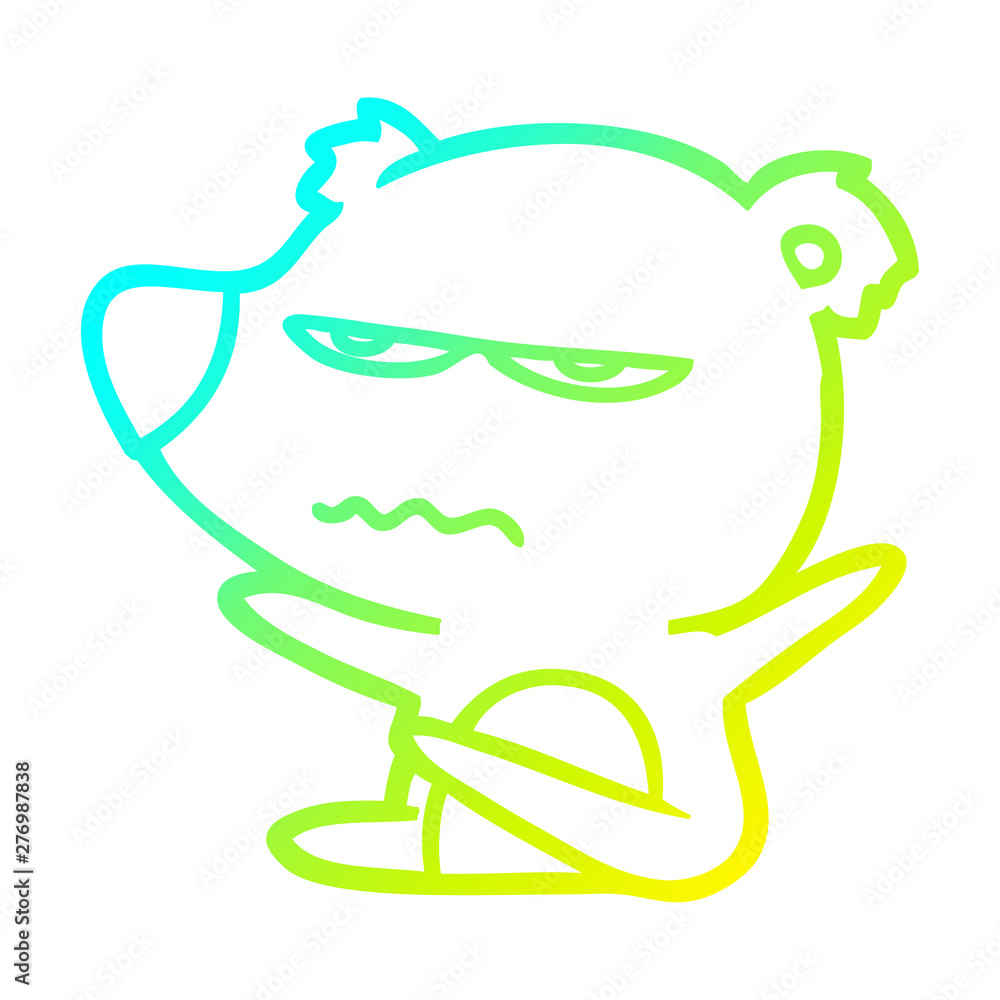 cold gradient line drawing angry bear cartoon cold gradient line drawing angry bear cartoon