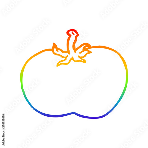rainbow gradient line drawing cartoon tomato