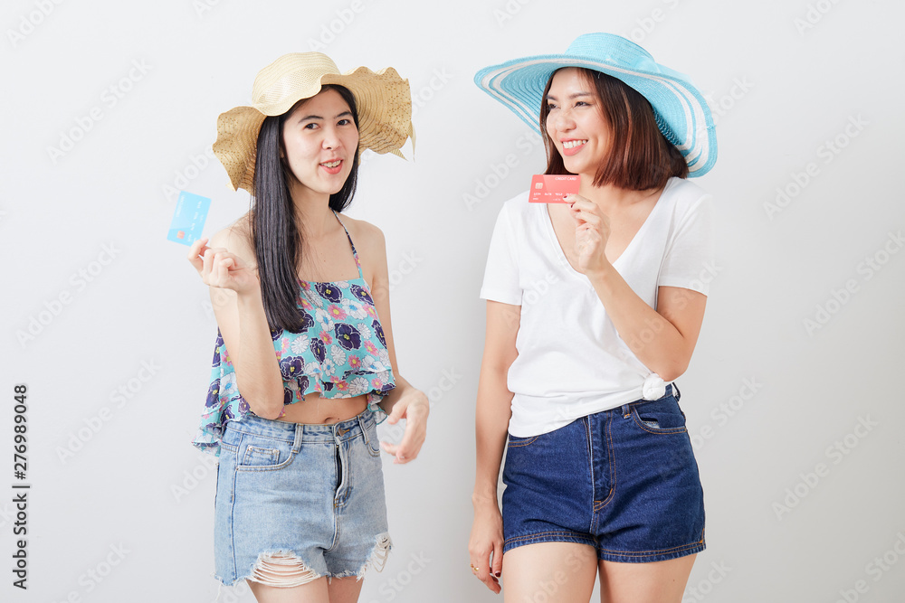 portrait of two hipster girls white background portrait of two hipster girls white background