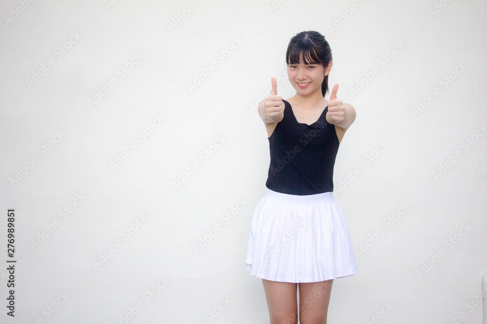 Portrait of thai adult student university uniform beautiful girl excellent Portrait of thai adult student university uniform beautiful girl excellent