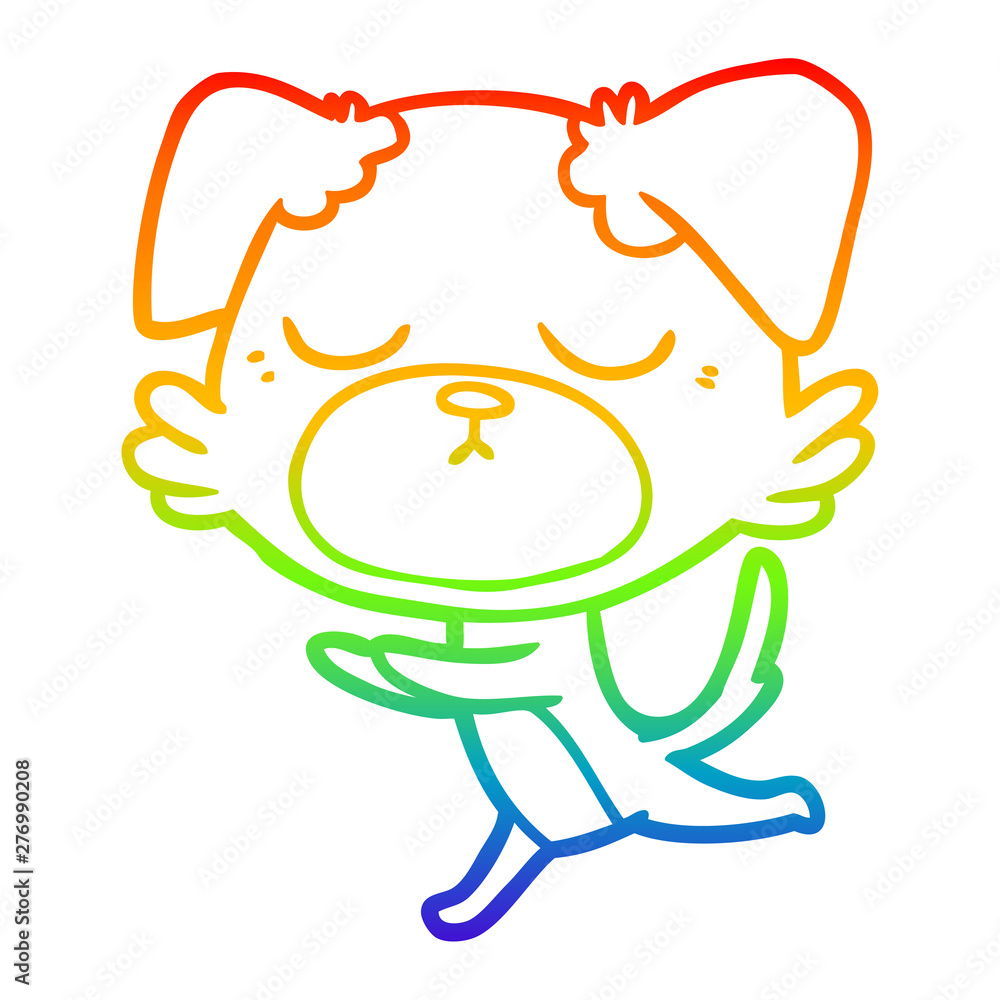 rainbow gradient line drawing cute cartoon dog rainbow gradient line drawing cute cartoon dog