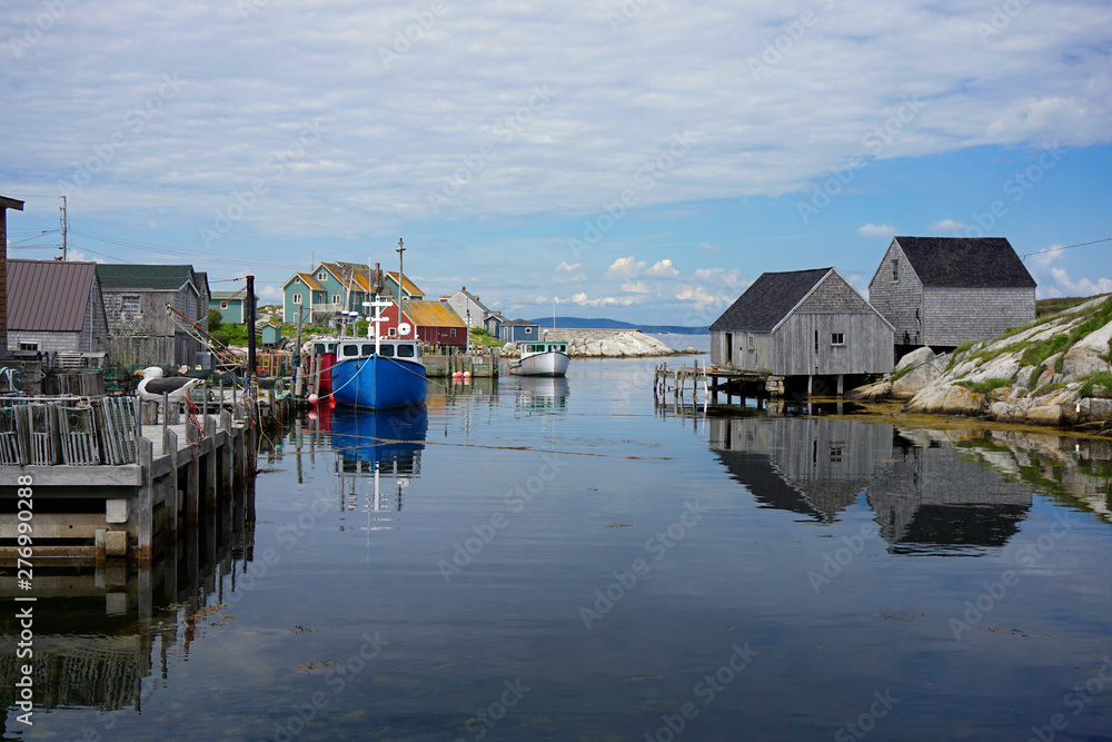 Boats moored in Peggy's Cove, Nova Scotia