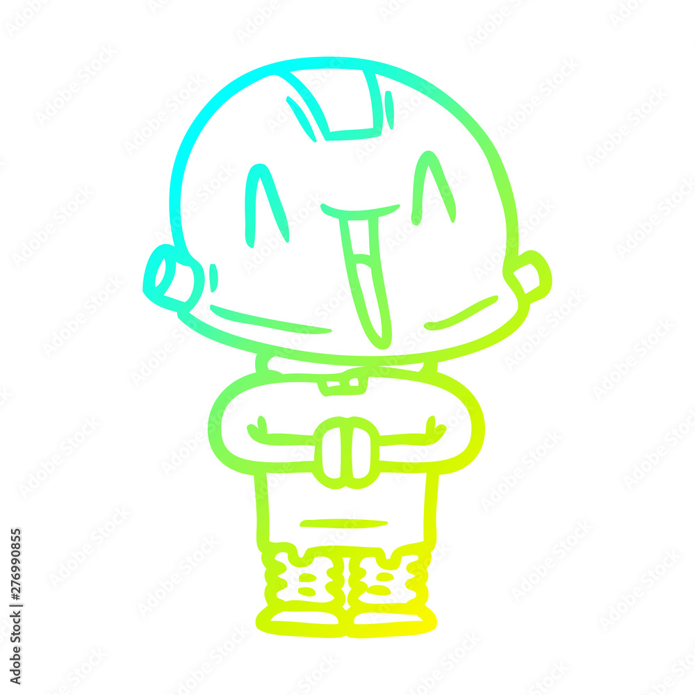 cold gradient line drawing cartoon robot cold gradient line drawing cartoon robot