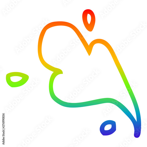 rainbow gradient line drawing cartoon blood spurt
