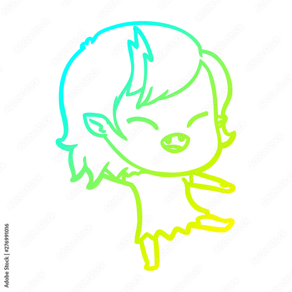 cold gradient line drawing cartoon laughing vampire girl cold gradient line drawing cartoon laughing vampire girl