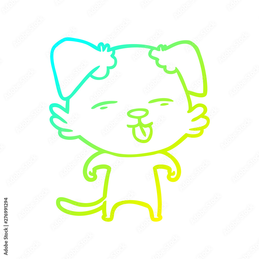 cold gradient line drawing cartoon dog sticking out tongue cold gradient line drawing cartoon dog sticking out tongue