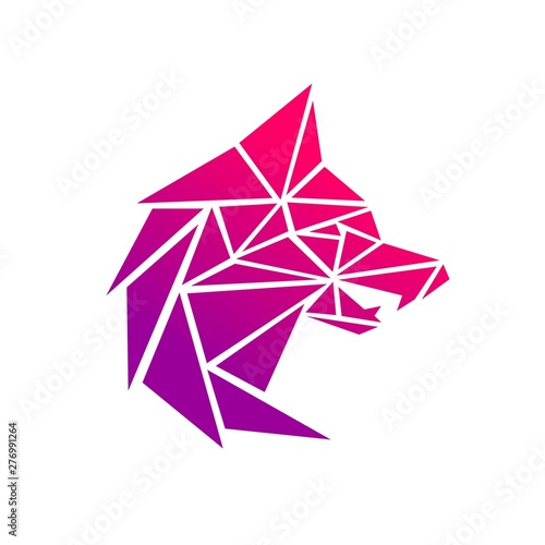 Wolf logo with a geometric concept
