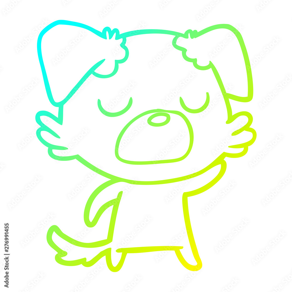 cold gradient line drawing cartoon dog cold gradient line drawing cartoon dog
