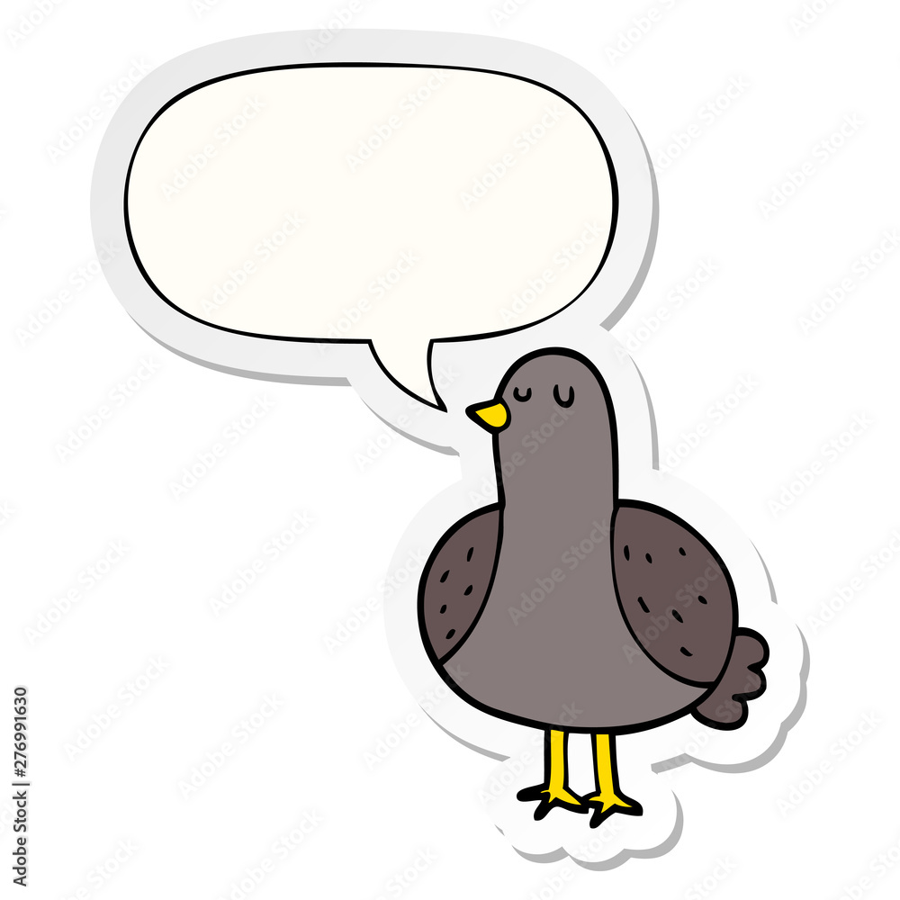 cartoon bird and speech bubble sticker cartoon bird and speech bubble sticker