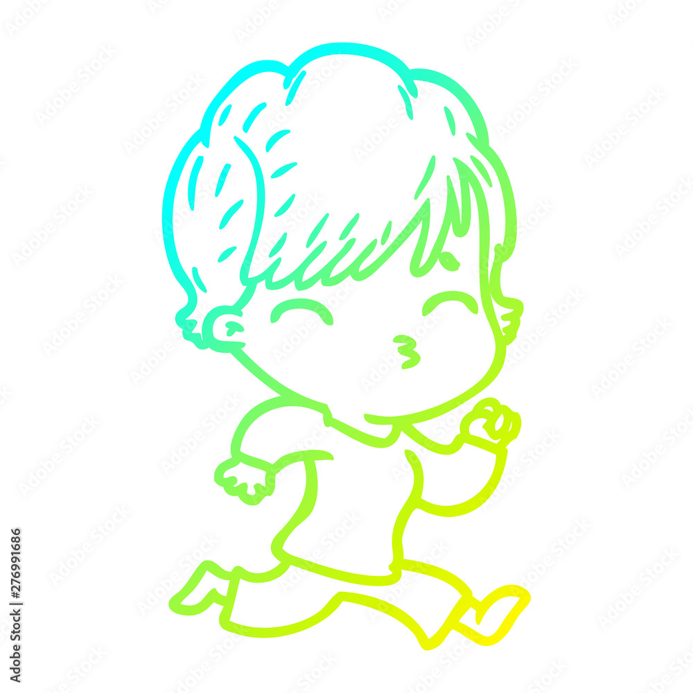 cold gradient line drawing cartoon woman thinking cold gradient line drawing cartoon woman thinking