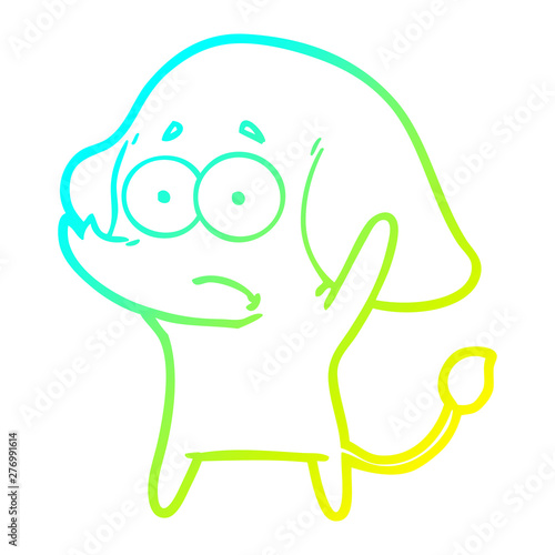 cold gradient line drawing cartoon unsure elephant