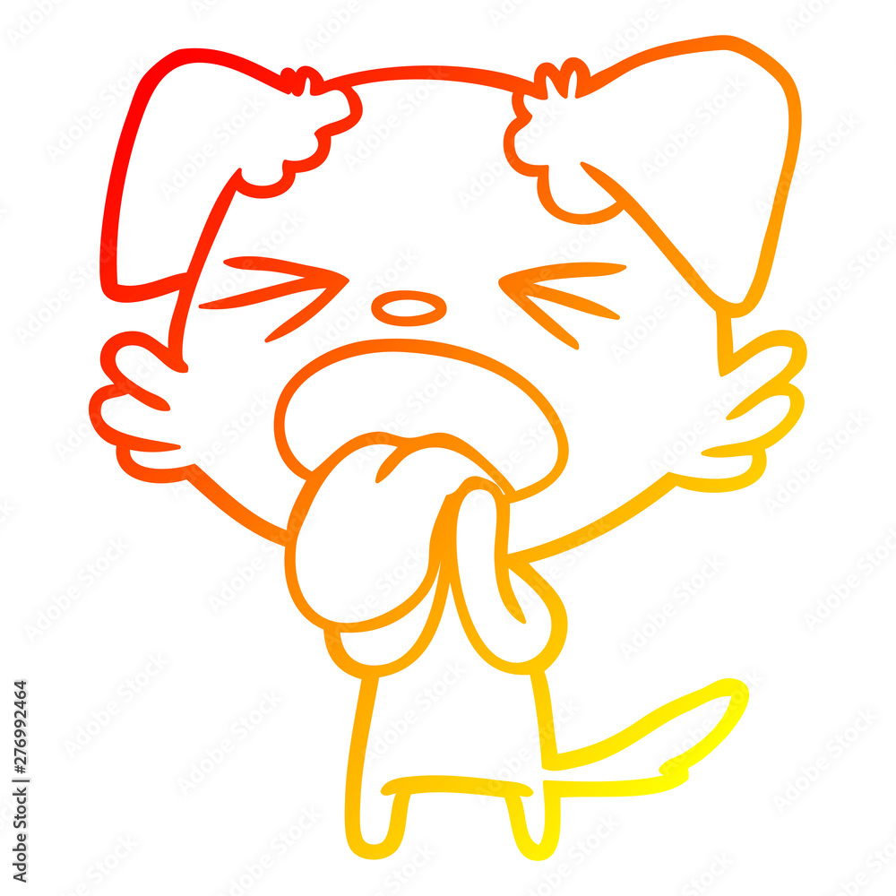 warm gradient line drawing cartoon disgusted dog warm gradient line drawing cartoon disgusted dog