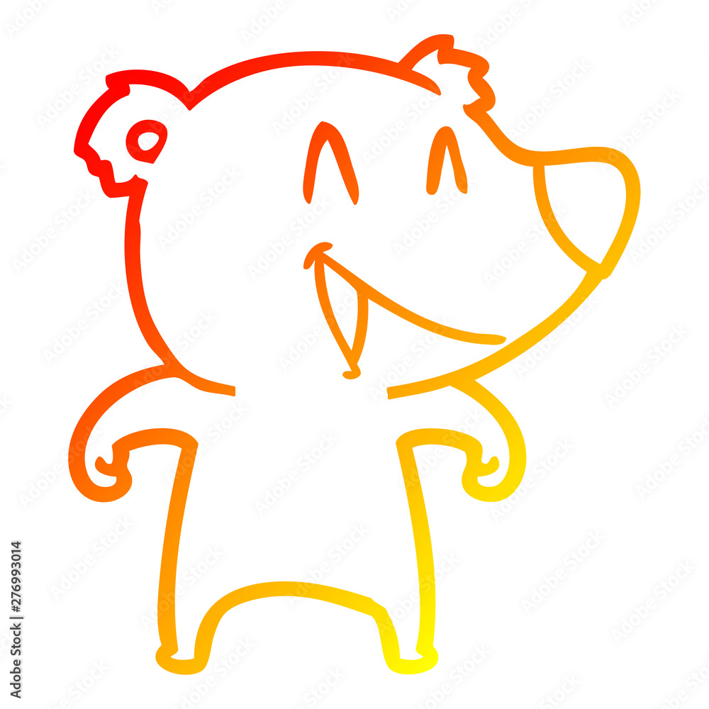 warm gradient line drawing laughing bear cartoon warm gradient line drawing laughing bear cartoon
