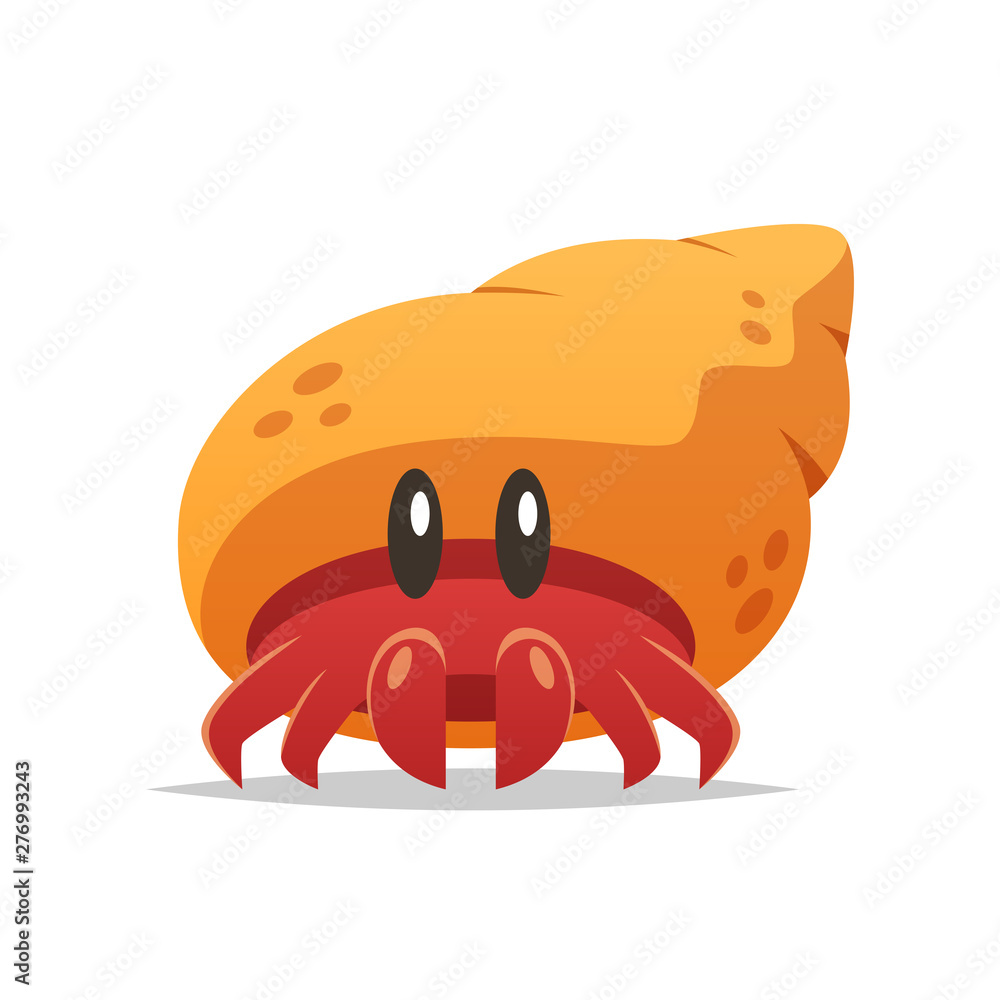 Cartoon hermit crab vector isolated illustration Stock Vector | Adobe Stock