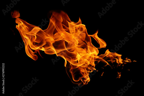 movement of fire flames isolated on black background. © modify260