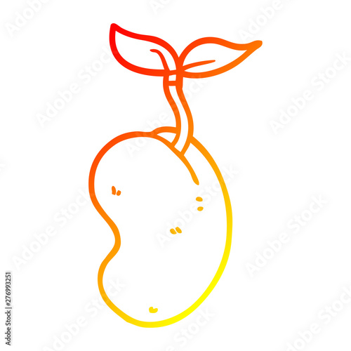 warm gradient line drawing cartoon sprouting seed
