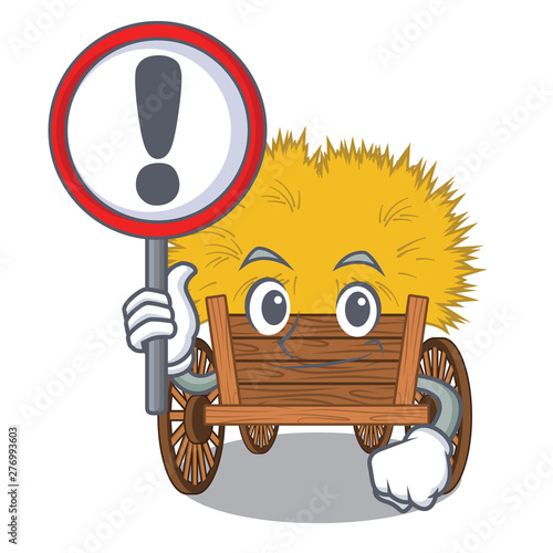 With sign hayride isolated within in the character