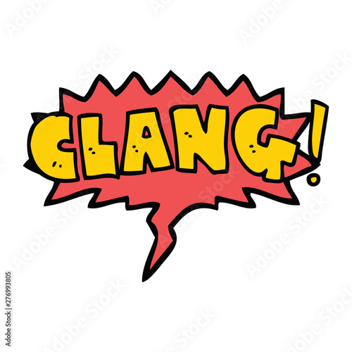 cartoon word clang and speech bubble